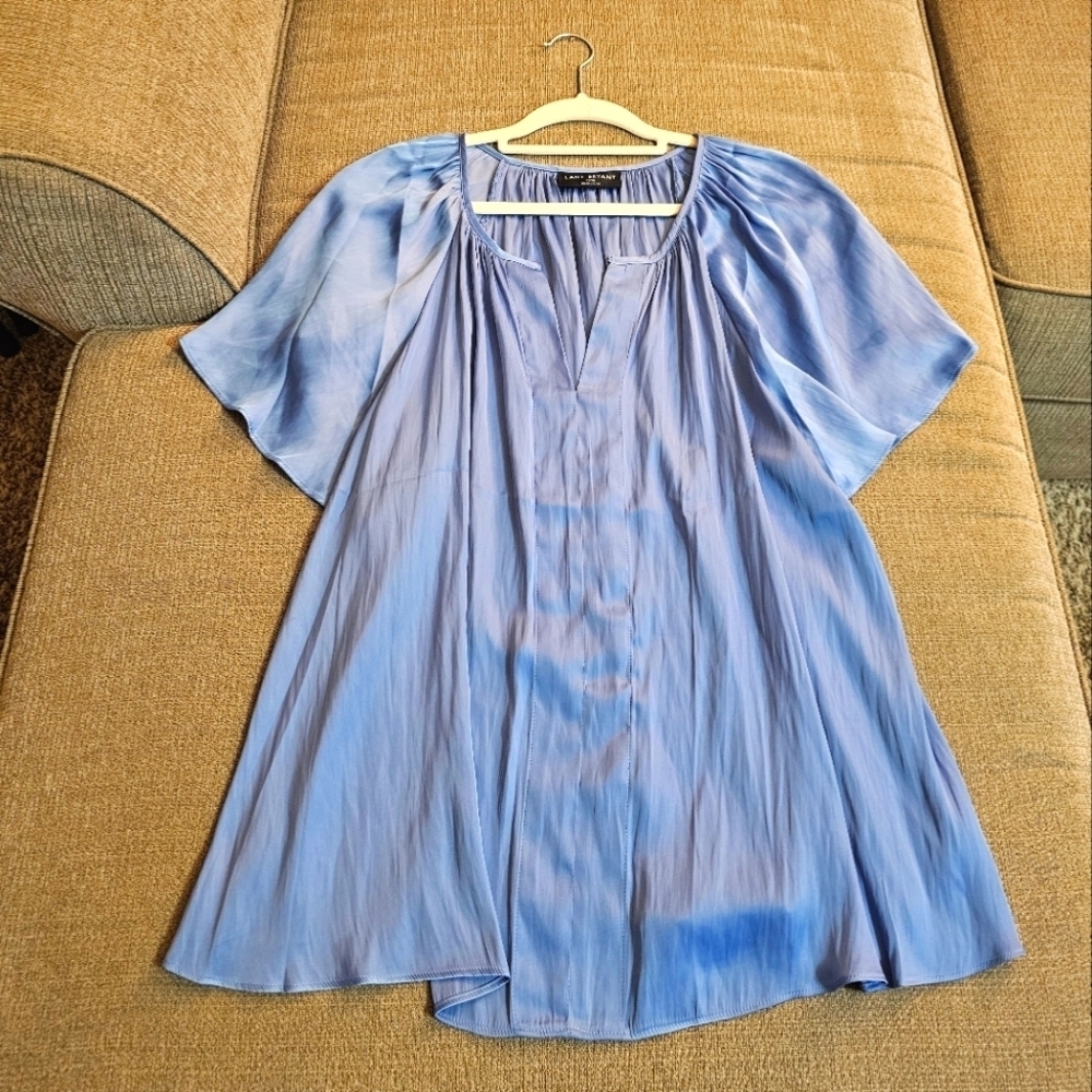 Lane Bryant Blue Elegant Casual A-Line Flowy Office Career Top Blouse Size 14/16